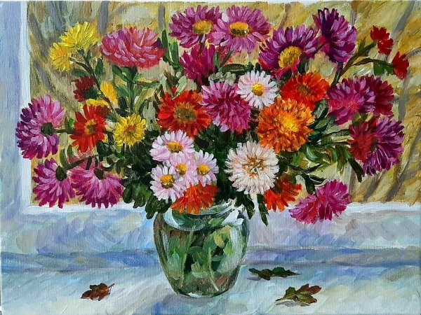 Астры акрилом