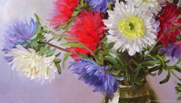 Олег Буйко Цветочная живопись астры хризантемы