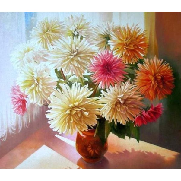 Ренуар цветы астры хризантемы