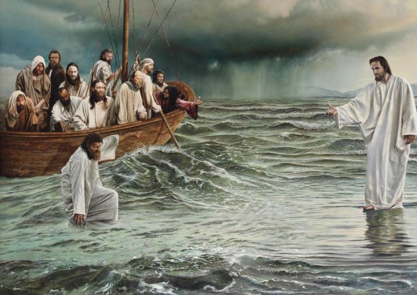 Иисус спасает Петра
