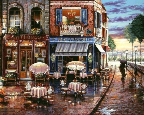 Картина Париж улочки кафе
