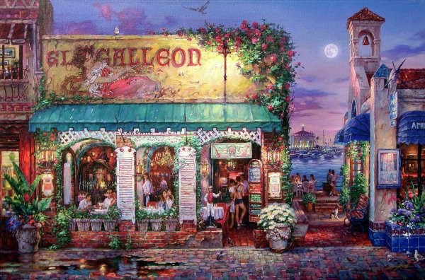 Кафе картины художников