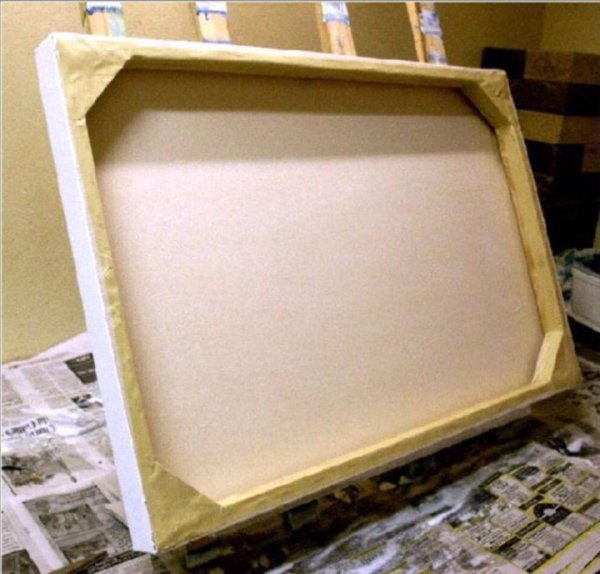 Холст на подрамнике с обратной стороны