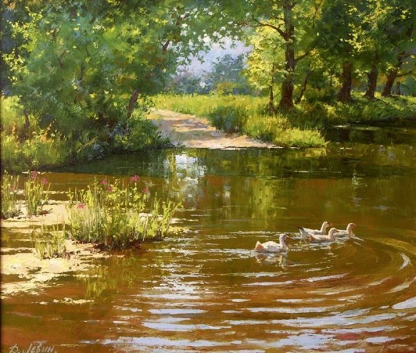 Художник Дмитрий Лёвин картины летняя деревня