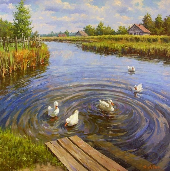 Дмитрий Лёвин картины деревня
