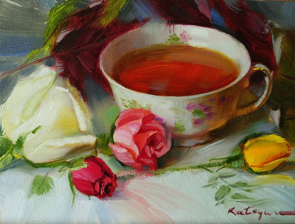 Художница Elena Katsyura натюрморты несложные