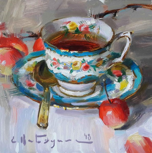 Елена Кацура чай картины