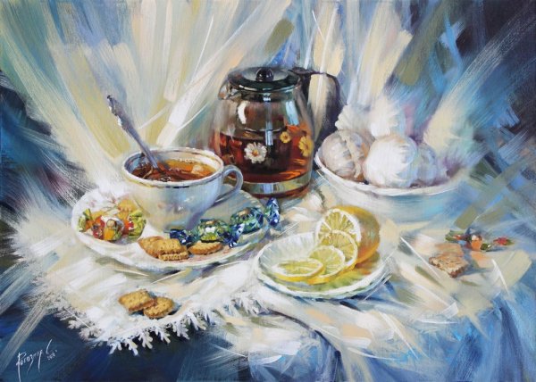 Картина Светланы Бердник чаепитие