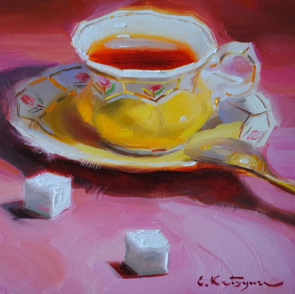 Елена Кацура чай картины