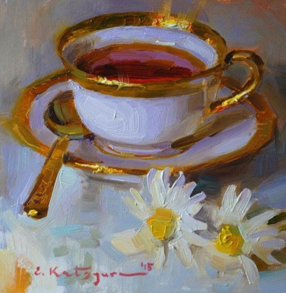 Елена Кацура чай картины