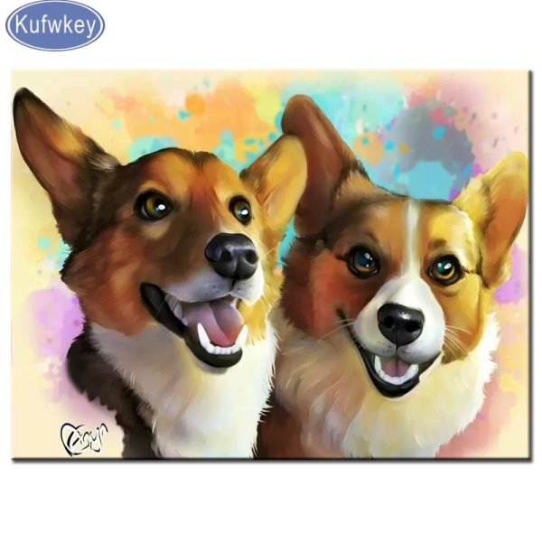 Картина по номерам вельш-корги
