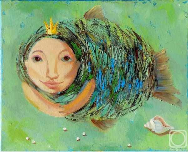 Русалка маслом на холсте