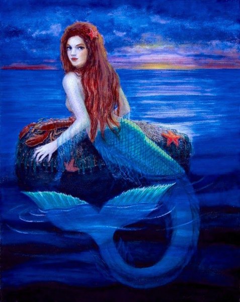 Холст с красками "Русалка"