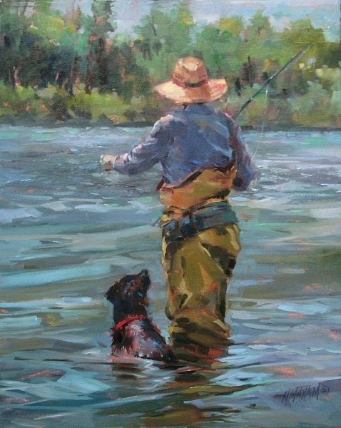 Живопись маслом о рыбалке