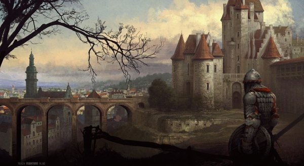 Medieval Fantasy Art город-замок