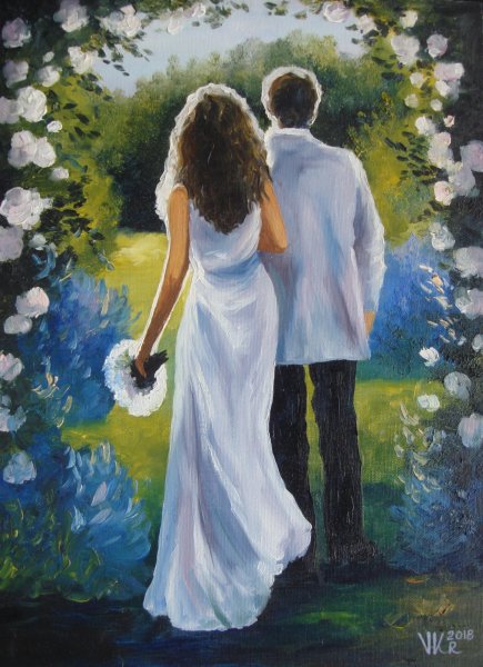 Картина маслом свадьба