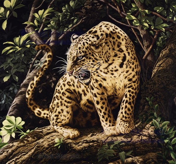 Леопард живопись