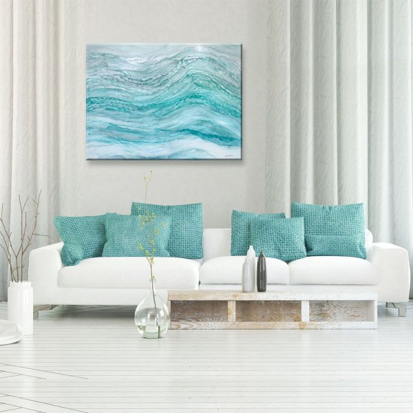 Картина в бирюзовых тонах в интерьере