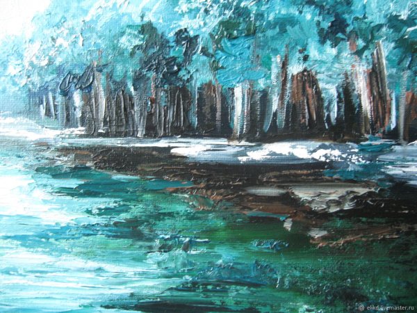 Картина в бирюзовых тонах