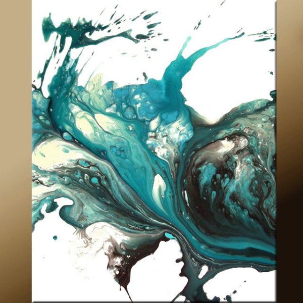 Картина в бирюзовых тонах на холсте