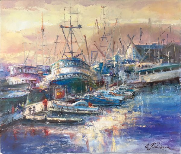 Морской порт картина