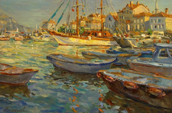 Морской порт картина