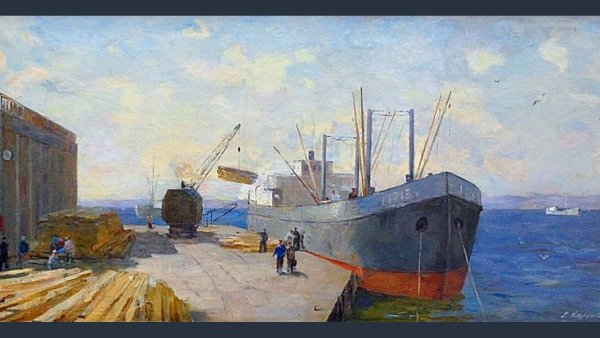 Южный портовый город картина