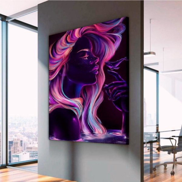 Неоновая живопись в интерьере