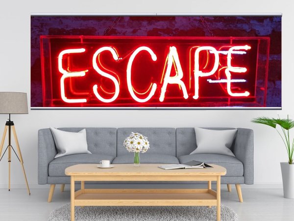 Неоновая подсветка на холсте