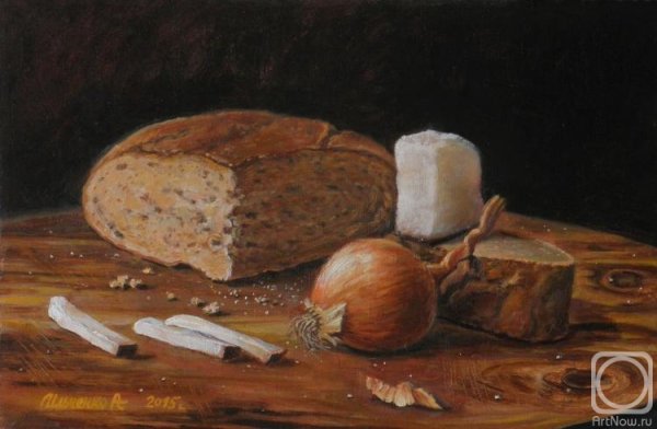 Натюрморт с хлебом живопись