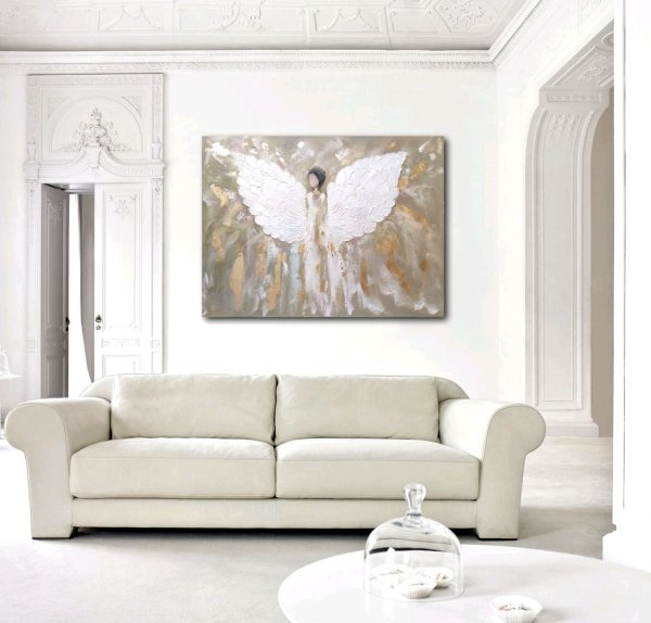 Белые картины в интерьере