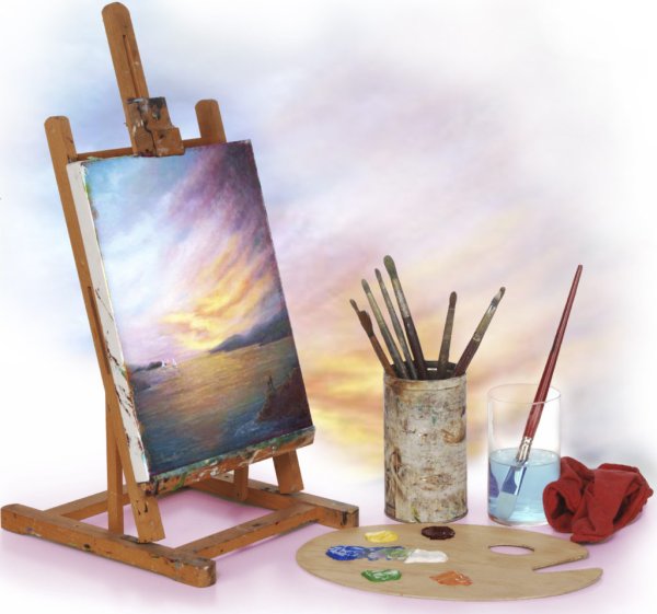 Краски на столе