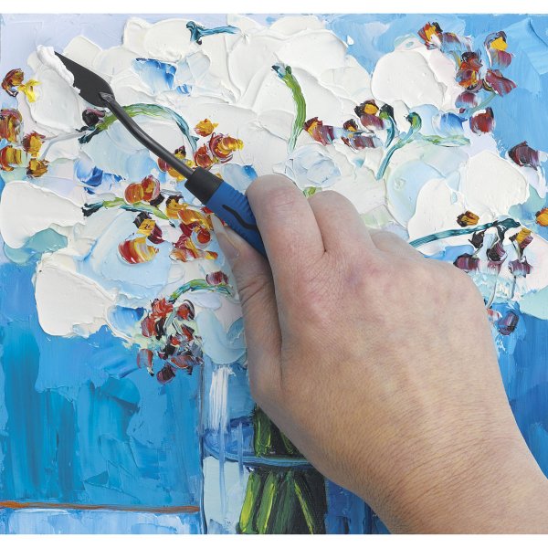 Рисование шпателем на холсте