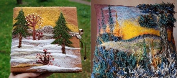 Картины панно из пряжи