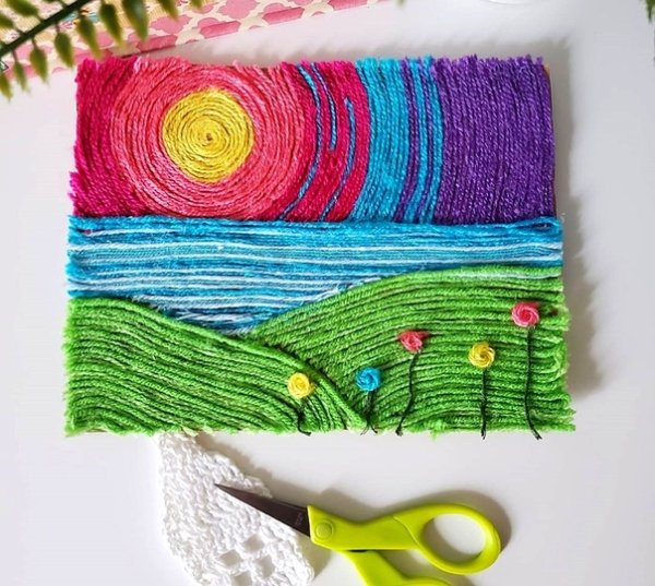 Панно из резаных ниток