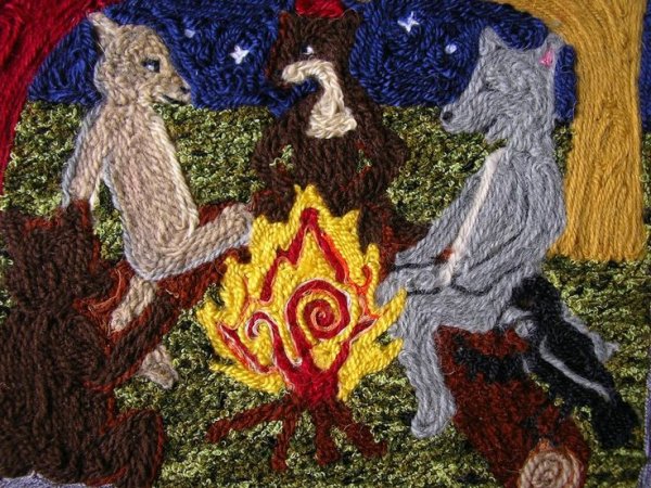 Декоративное панно из ниток