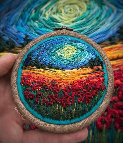 Пейзажные вышивки Каролина Торрес