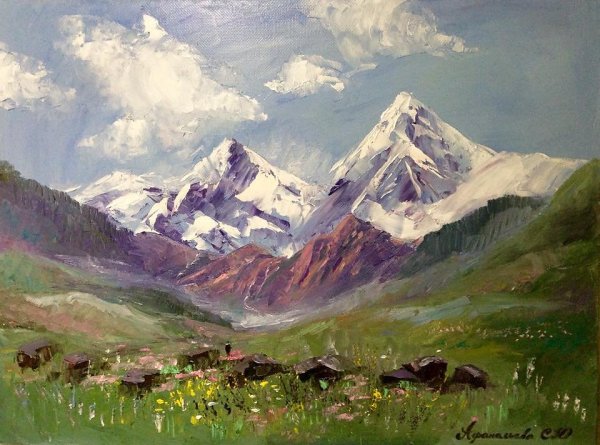 Картина художника Этюд горы ала Арча