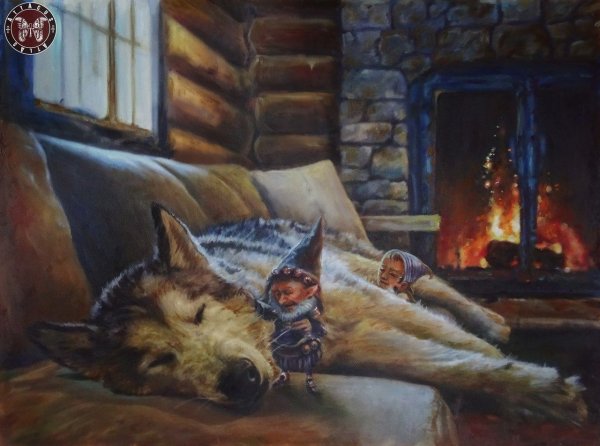 Зимний пейзаж акрилом на холсте