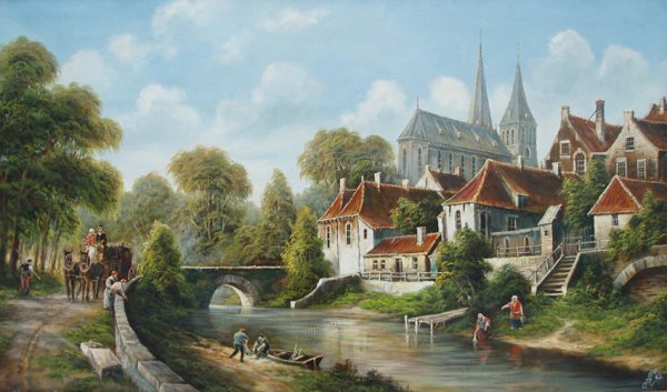 Голландская деревня живопись