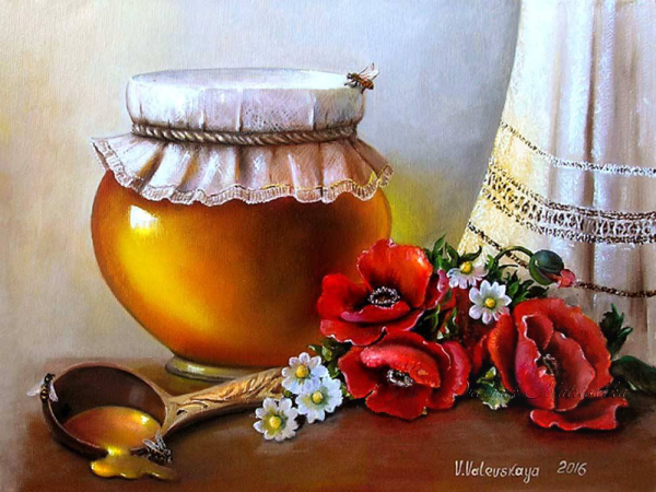 Натюрморт с бочонком меда