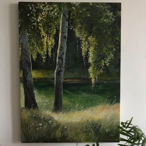 Березы на холсте