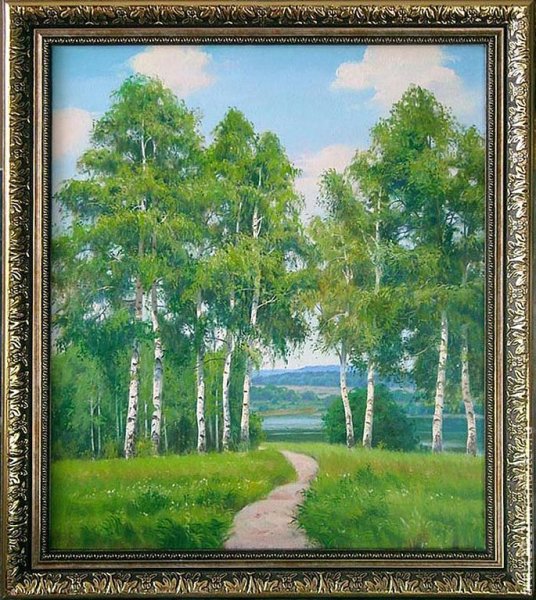 Живопись березы летом