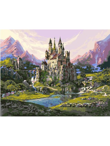 Картина замок в горах