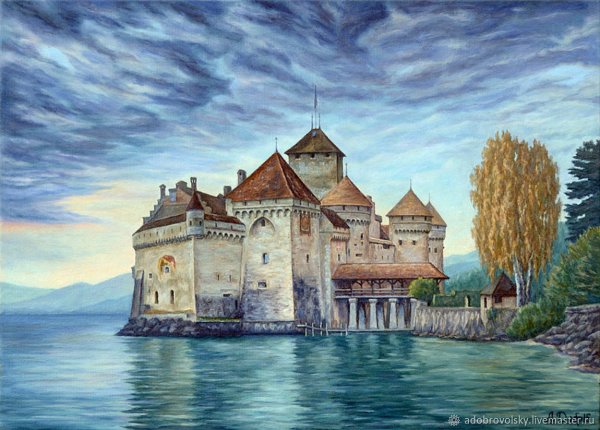 Шильонский замок картина художника