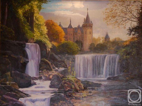 Замок с водопадом