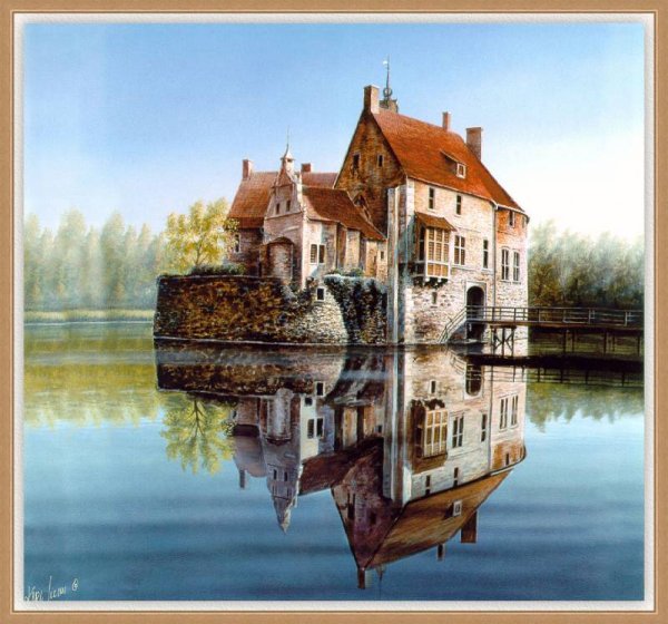 Картина дом у воды