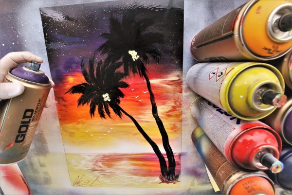 Рисованием красками в баллончиках