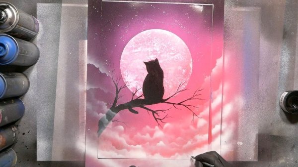 Космос красками из баллончика