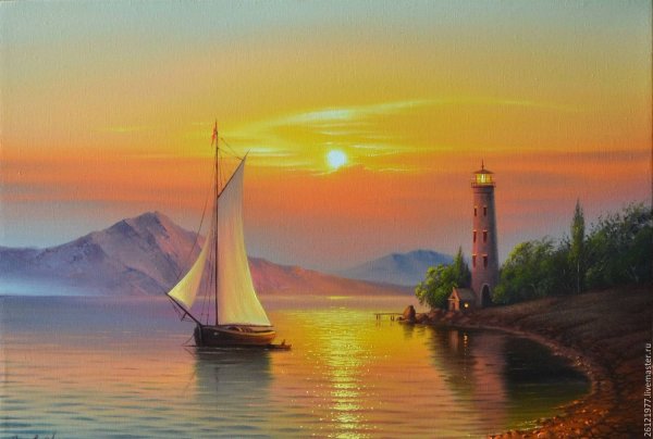 Природа маслом на холсте